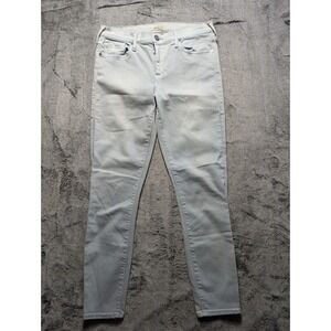 True Religion Halle Mid Rise Super Skinny Jeans Women's Size 29 Light Gray